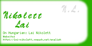 nikolett lai business card